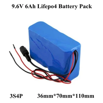 Lifepo4 9.6 v 6ah 18650 lifepo4 3s батерия 9v акумулаторна литиева батерия за детски играчки мултимедиен говорител инструмент 589