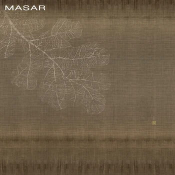 MASAR Оригинала прост цвят стенопис старата стая, хол с трапезария и бизнес на фона на тапети, естествен дъбов лист 3683