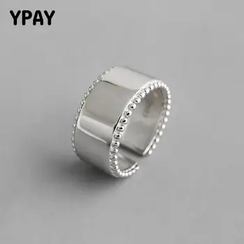 YPAY чисто сребро 925 открити пръстени за жени Корея INS прости топка гланц безименен пръст Bague изискани бижута подарък YMR932 1442