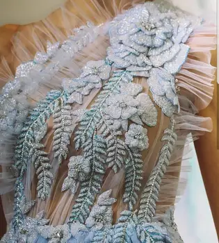 Арабски луксозни секси вечерни рокли 3D флорални апликации с мъниста абитуриентски рокли нива на официално парти на булката Pageant рокли 2021 3517