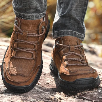 мъжки обувки на открито мода Ежедневни обувки за мъже естествена кожа удобни мъжки oxfords дантела up ръчно изработени обувки за мъже 1424