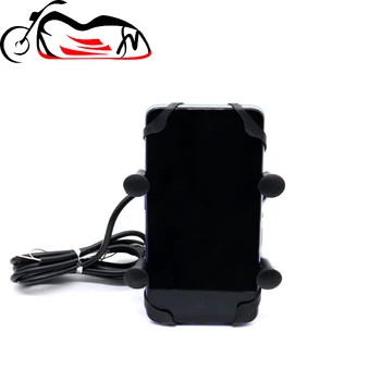 Притежателят на телефона USB зарядно устройство за YAMAHA XT660 R/X / Z XT660R XT660X XT1200Z V-MAX 1700 мотоциклет GPS навигация група X-Grip 2343